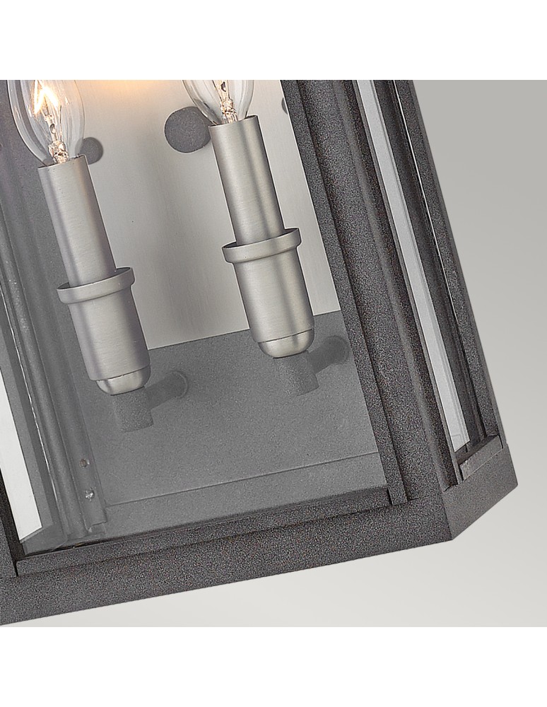 Quintiesse Latarnia naścienna Sutcliffe - 2 źródła światła - Postarzany cynk / Antyczny nikiel IP44 Elstead Lighting QN-SU