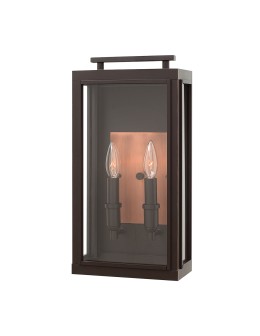 Quintiesse Latarnia naścienna Sutcliffe - 2 źródła światła - Olejowany brąz / Miedź IP44 Elstead Lighting QN-SUTCLIFFE-M