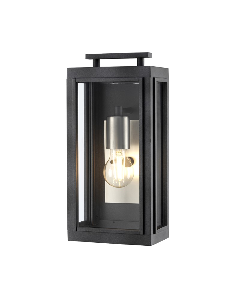 Outdoor wall lamps - Quintiesse Sutcliffe wall lantern - 1 light source - Aged Zinc / Antique Nickel IP44 Elstead Lighting QN-SU - product kolory-swiatla.pl 1