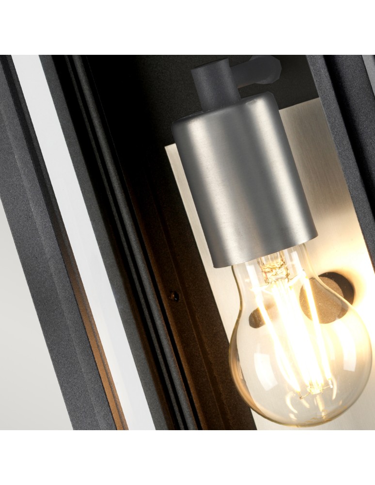 Quintiesse Latarnia naścienna Sutcliffe - 1 źródło światła - Postarzany cynk / Antyczny nikiel IP44 Elstead Lighting QN-SU