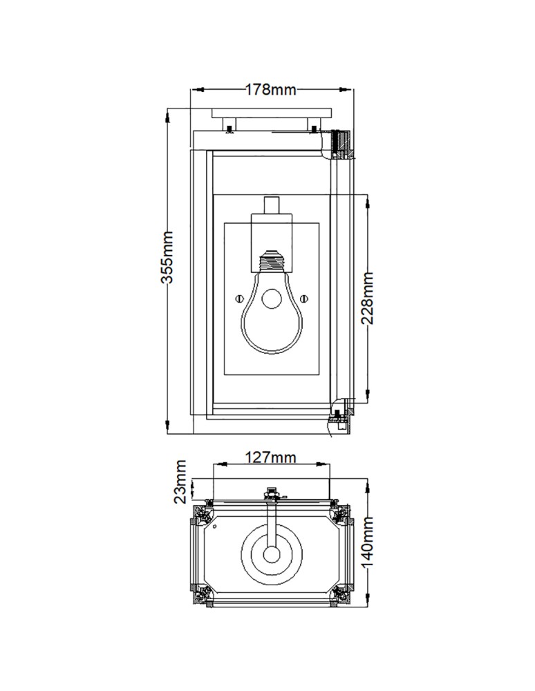 Quintiesse Latarnia naścienna Sutcliffe - 1 źródło światła - Postarzany cynk / Antyczny nikiel IP44 Elstead Lighting QN-SU