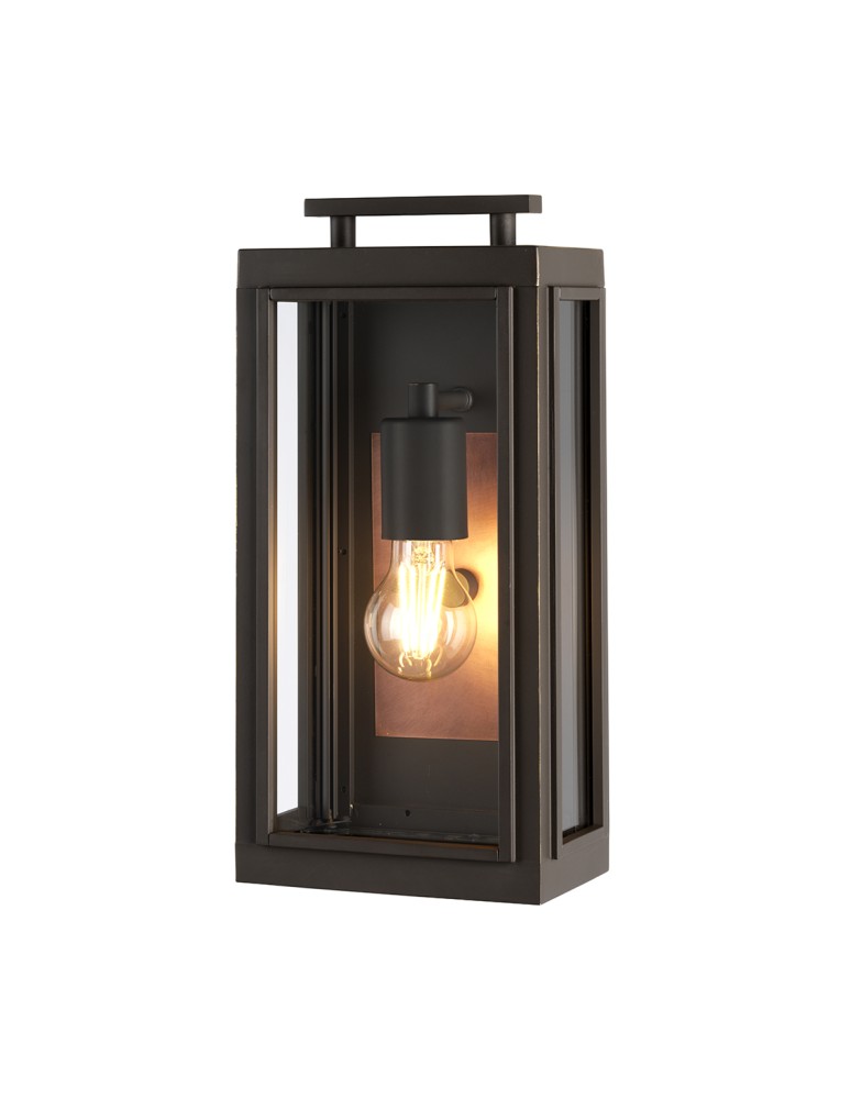 Outdoor wall lamps - Quintiesse Sutcliffe wall lantern - 1 light source - Oiled Bronze / Copper IP44 Elstead Lighting QN-SUTCLIFFE-S - product kolory-swiatla.pl 1