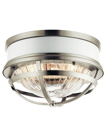 Quintiesse Plafon Tollis - 2 light sources - Brushed Nickel / White Elstead Lighting QN-TOLLIS-F-BN