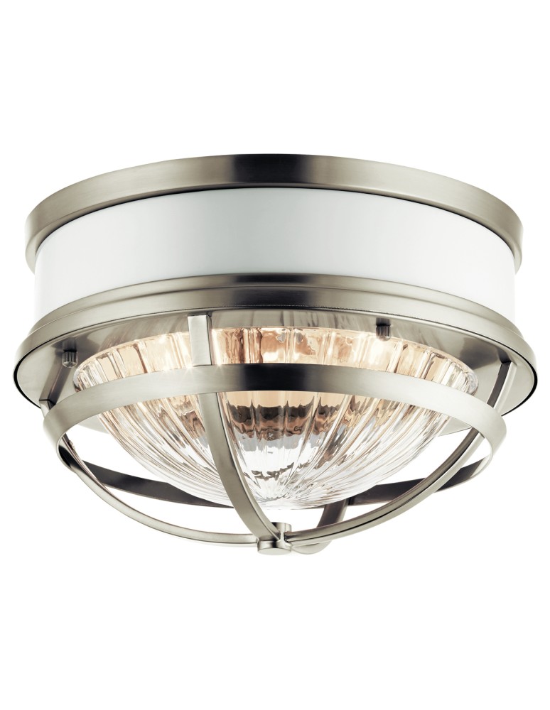 Retro ceiling lamps - Quintiesse Plafon Tollis - 2 light sources - Brushed Nickel / White Elstead Lighting QN-TOLLIS-F-BN - product kolory-swiatla.pl 1