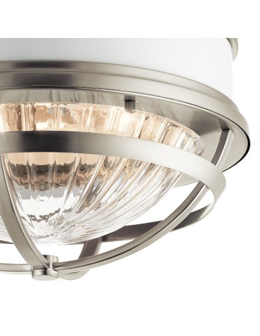 Quintiesse Plafon Tollis - 2 źródła światła - Szczotkowany nikiel / Biel Elstead Lighting QN-TOLLIS-F-BN - produkt 2