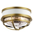 Quintiesse Plafon Tollis - 2 źródła światła - Naturalny mosiądz / Biel Elstead Lighting QN-TOLLIS-F-NBR