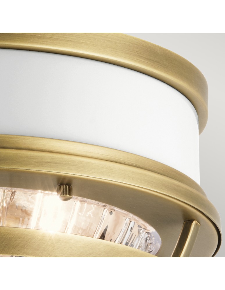Quintiesse Plafon Tollis - 2 źródła światła - Naturalny mosiądz / Biel Elstead Lighting QN-TOLLIS-F-NBR