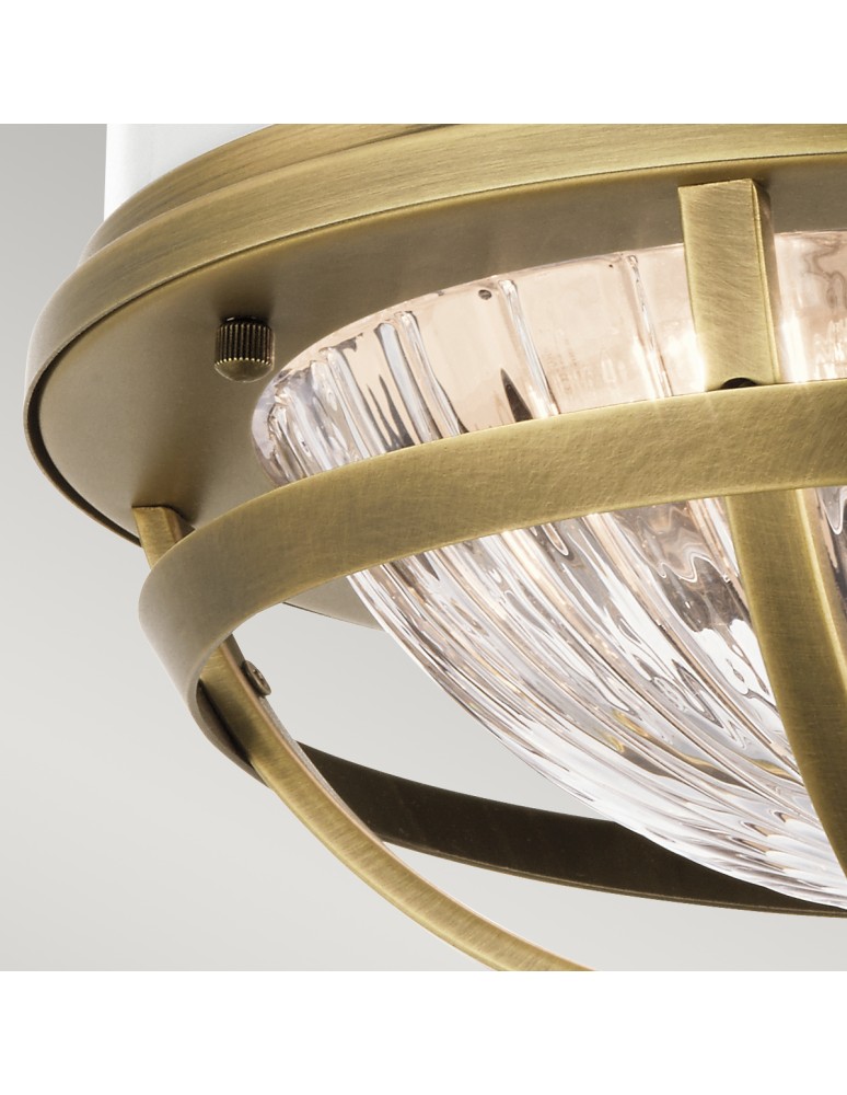 Quintiesse Plafon Tollis - 2 źródła światła - Naturalny mosiądz / Biel Elstead Lighting QN-TOLLIS-F-NBR