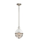 Loft pendant lamps - Quintiesse Tollis small pendant lamp - 1 light source - Brushed Nickel / White Elstead Lighting QN-TOLLIS-MP-BN - product 1