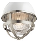 Loft pendant lamps - Quintiesse Tollis small pendant lamp - 1 light source - Brushed Nickel / White Elstead Lighting QN-TOLLIS-MP-BN - product 2