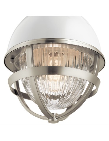 Quintiesse Mała lampa wisząca Tollis - 1 źródło światła - Szczotkowany nikiel / Biel Elstead Lighting QN-TOLLIS-MP-BN - produkt 2