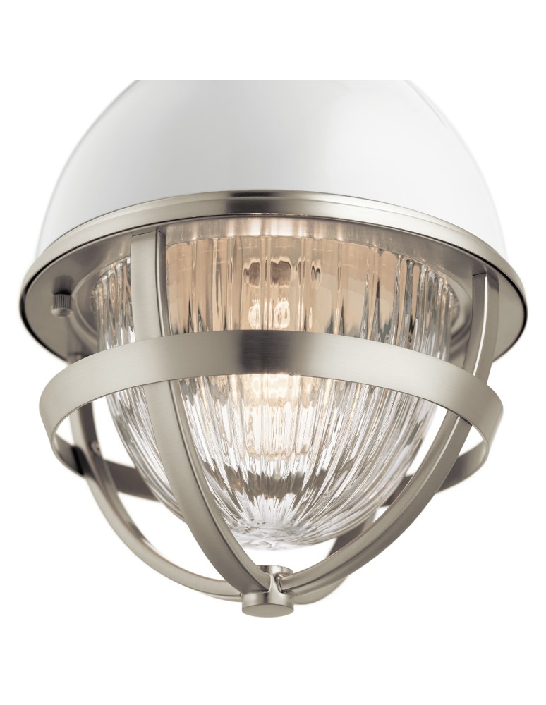 Loft pendant lamps - Quintiesse Tollis small pendant lamp - 1 light source - Brushed Nickel / White Elstead Lighting QN-TOLLIS-MP-BN - product kolory-swiatla.pl 2