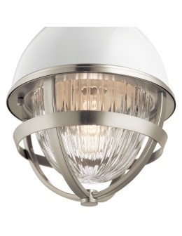 Quintiesse Tollis small pendant lamp - 1 light source - Brushed Nickel / White Elstead Lighting QN-TOLLIS-MP-BN - product 2