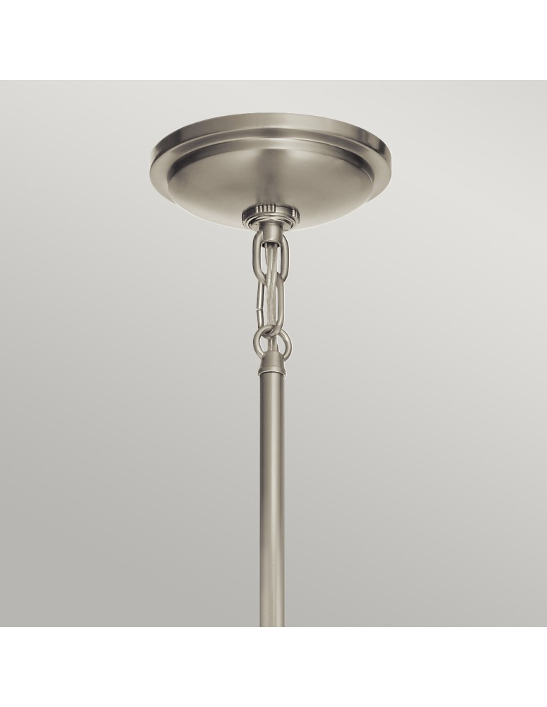 Quintiesse Mała lampa wisząca Tollis - 1 źródło światła - Szczotkowany nikiel / Biel Elstead Lighting QN-TOLLIS-MP-BN