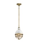 Quintiesse Mała lampa wisząca Tollis - 1 źródło światła - Naturalny mosiądz / Biel Elstead Lighting QN-TOLLIS-MP-NBR
