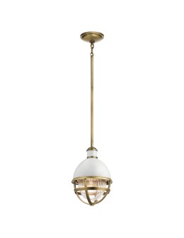 Quintiesse Tollis small pendant lamp - 1 light source - Natural brass / White Elstead Lighting QN-TOLLIS-MP-NBR