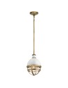 Quintiesse Mała lampa wisząca Tollis - 1 źródło światła - Naturalny mosiądz / Biel Elstead Lighting QN-TOLLIS-MP-NBR