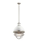 Quintiesse Lampa wisząca Tollis - 1 źródło światła - Szczotkowany nikiel / Biel Elstead Lighting QN-TOLLIS-P-BN