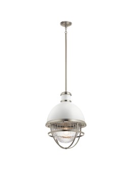 Quintiesse Tollis Pendant Lamp - 1 light source - Brushed Nickel / White Elstead Lighting QN-TOLLIS-P-BN