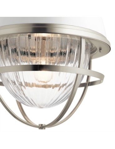 Quintiesse Tollis Pendant Lamp - 1 light source - Brushed Nickel / White Elstead Lighting QN-TOLLIS-P-BN - product 2