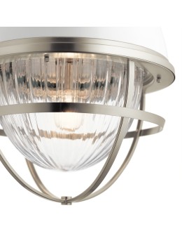Quintiesse Tollis Pendant Lamp - 1 light source - Brushed Nickel / White Elstead Lighting QN-TOLLIS-P-BN - product 2