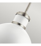Loft pendant lamps - Quintiesse Tollis Pendant Lamp - 1 light source - Brushed Nickel / White Elstead Lighting QN-TOLLIS-P-BN - product 4