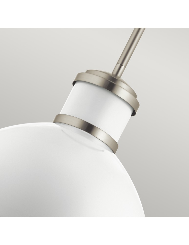 Loft pendant lamps - Quintiesse Tollis Pendant Lamp - 1 light source - Brushed Nickel / White Elstead Lighting QN-TOLLIS-P-BN - product kolory-swiatla.pl 4