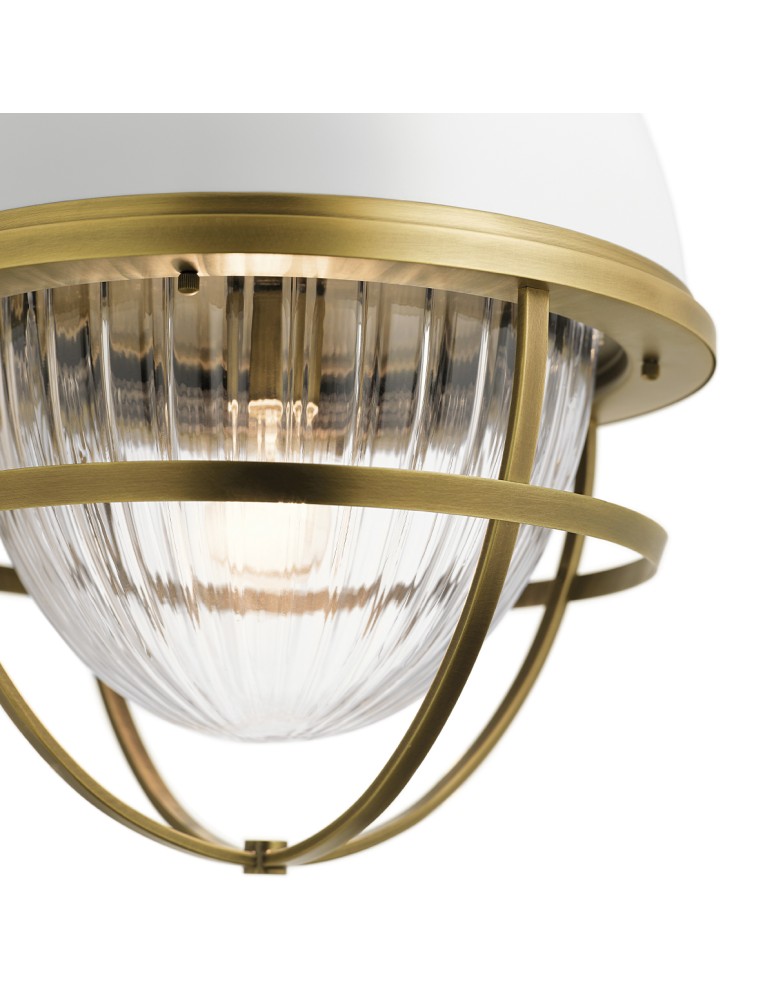 Quintiesse Lampa wisząca Tollis - 1 źródło światła - Naturalny mosiądz / Biel Elstead Lighting QN-TOLLIS-P-NBR