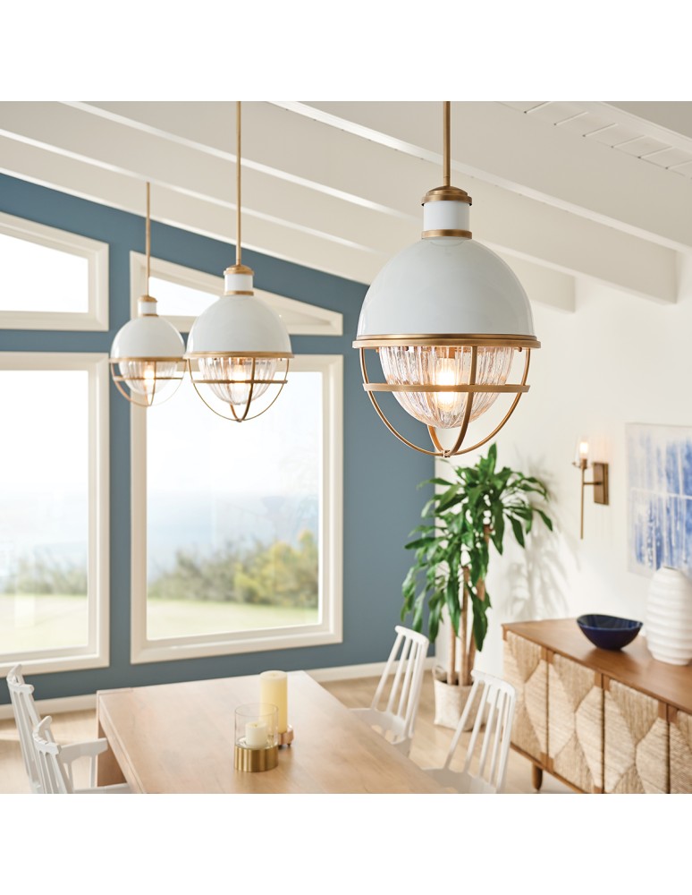 Loft pendant lamps - Quintiesse Tollis pendant lamp - 1 light source - Natural brass / White Elstead Lighting QN-TOLLIS-P-NBR - product kolory-swiatla.pl 5