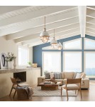 Loft pendant lamps - Quintiesse Tollis pendant lamp - 1 light source - Natural brass / White Elstead Lighting QN-TOLLIS-P-NBR - product 6