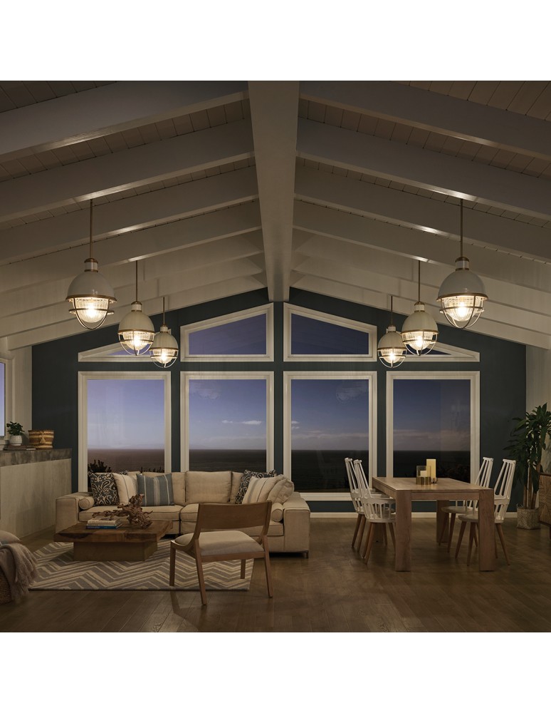 Quintiesse Lampa wisząca Tollis - 1 źródło światła - Naturalny mosiądz / Biel Elstead Lighting QN-TOLLIS-P-NBR