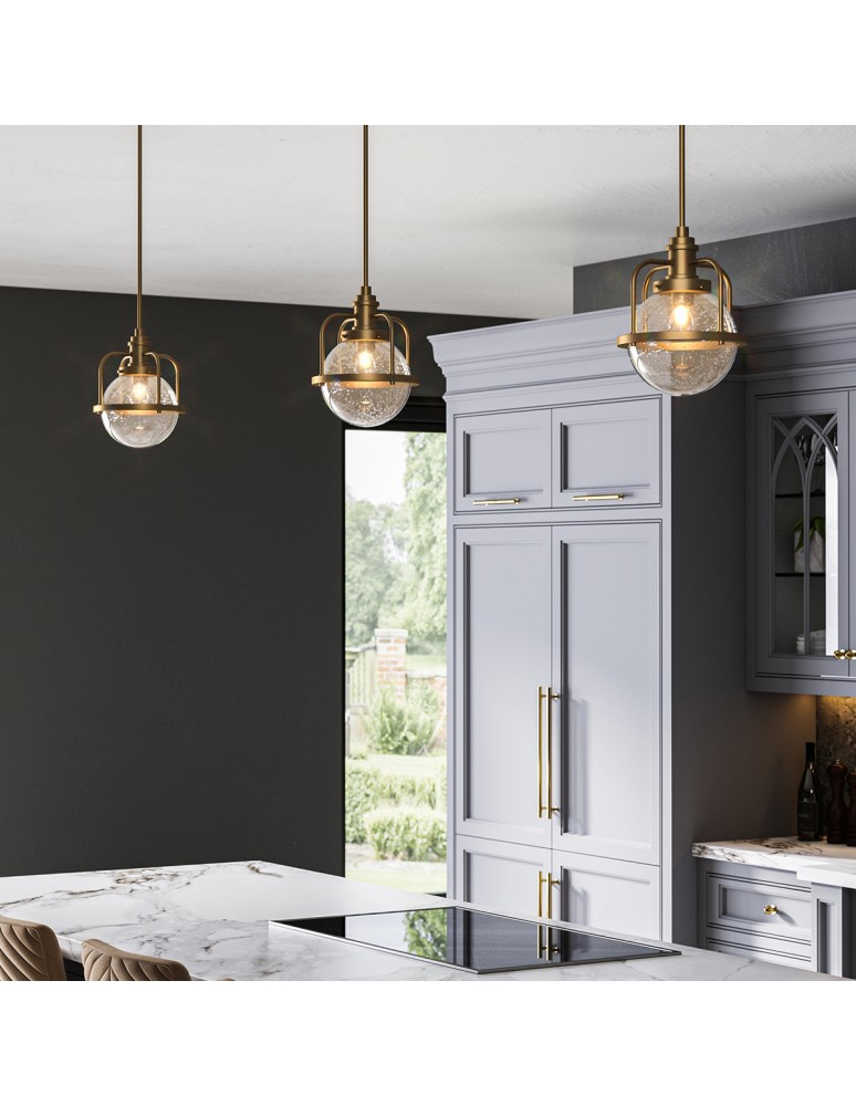Loft pendant lamps - Quintiesse Triocent Pendant Lamp / Semi-Plaf - 1 light source - Natural brass IP44 Elstead Lighting QN-TRIOCENT-. - product kolory-swiatla.pl 8