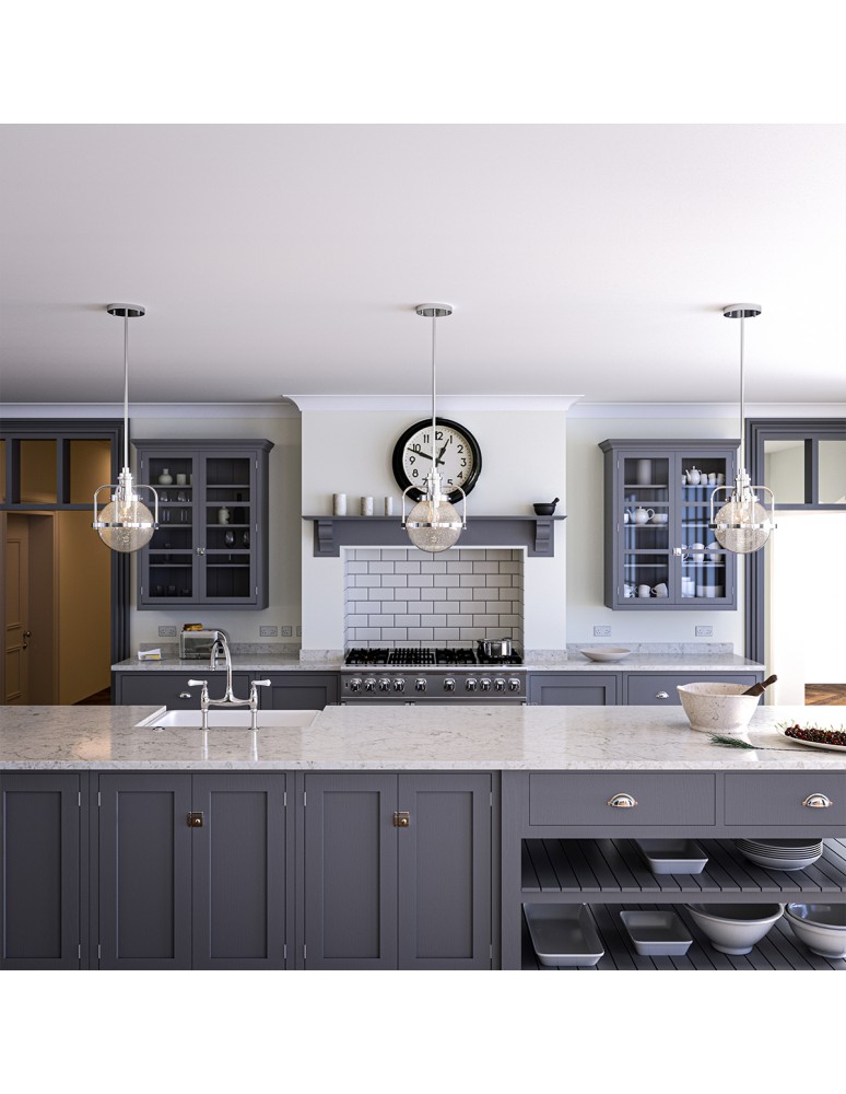 Loft pendant lamps - Quintiesse Triocent Pendant Lamp / Semi-Plaf - 1 light source - Polished Nickel IP44 Elstead Lighting QN-TRIOCENT-P - product kolory-swiatla.pl 5