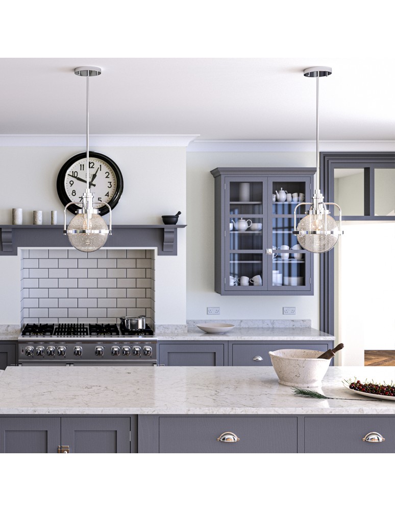 Loft pendant lamps - Quintiesse Triocent Pendant Lamp / Semi-Plaf - 1 light source - Polished Nickel IP44 Elstead Lighting QN-TRIOCENT-P - product kolory-swiatla.pl 6
