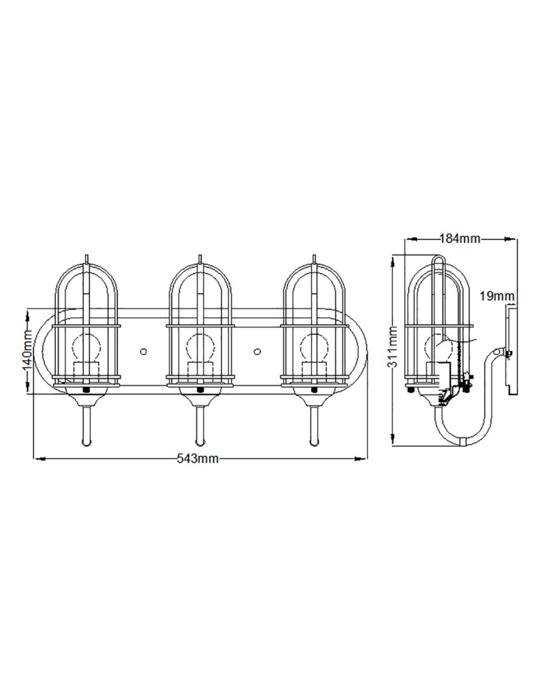 Bathroom wall lamps - Quintiesse Urban Restoration wall lamp - 3 light sources IP44 Elstead Lighting QN-URBANREST3 - product kolory-swiatla.pl 9