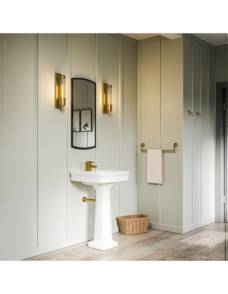 Bathroom wall lamps - Quintiesse Wellington wall lamp - 1 light source - Aged brass IP44 Elstead Lighting QN-WELLINGTON1-AB - product kolory-swiatla.pl 6