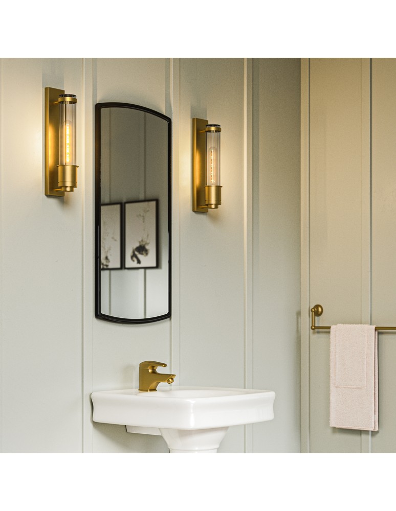 Bathroom wall lamps - Quintiesse Wellington wall lamp - 1 light source - Aged brass IP44 Elstead Lighting QN-WELLINGTON1-AB - product kolory-swiatla.pl 7