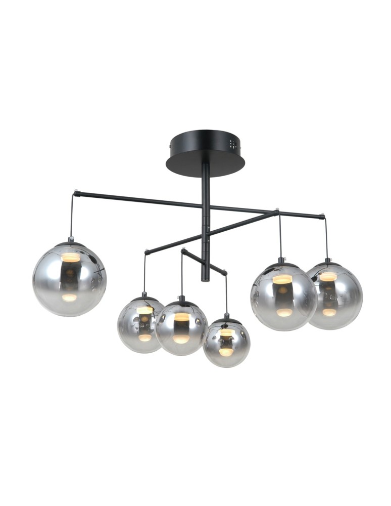 Pendant lamps spheres - ITALUX Velada Pendant 6xLED 30W 3000K Black mat PND-34381-6-BK - product kolory-swiatla.pl 2