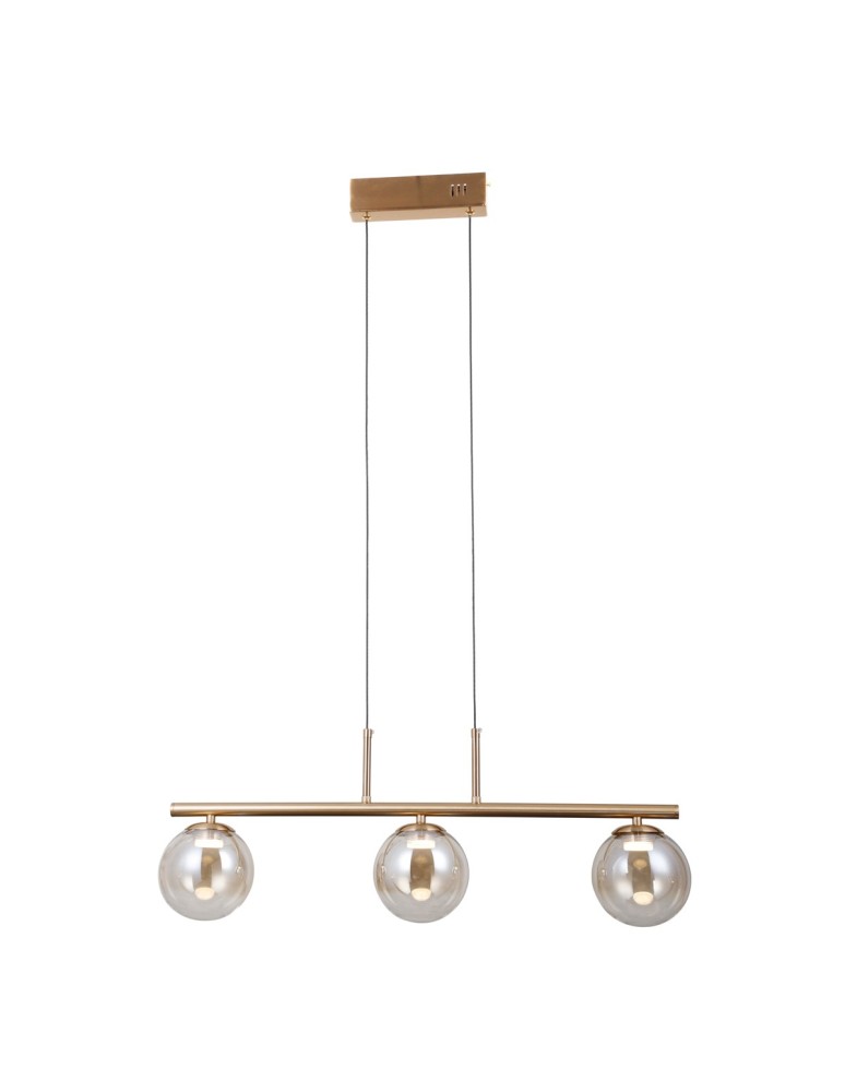 Pendant lamps spheres - ITALUX Velada Pendant 3xLED 15W 3000K Gold PND-34381-3-HBR - product kolory-swiatla.pl 1