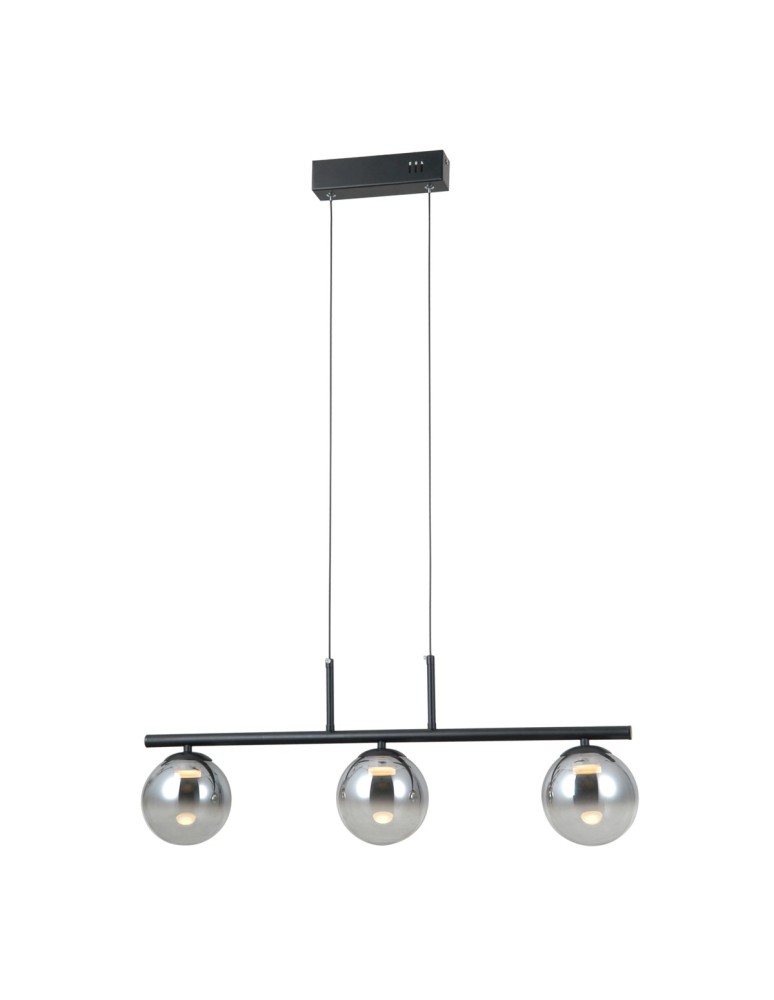 Pendant lamps spheres - ITALUX Velada Pendant 3xLED 15W 3000K Black mat PND-34381-3-BK - product kolory-swiatla.pl 1