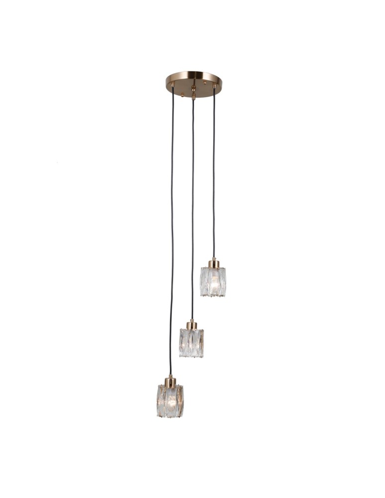 Triple pendant lamps - ITALUX Torno Pendant 3xE14 40W Gold PND-40813-3R-HBR - product kolory-swiatla.pl 1
