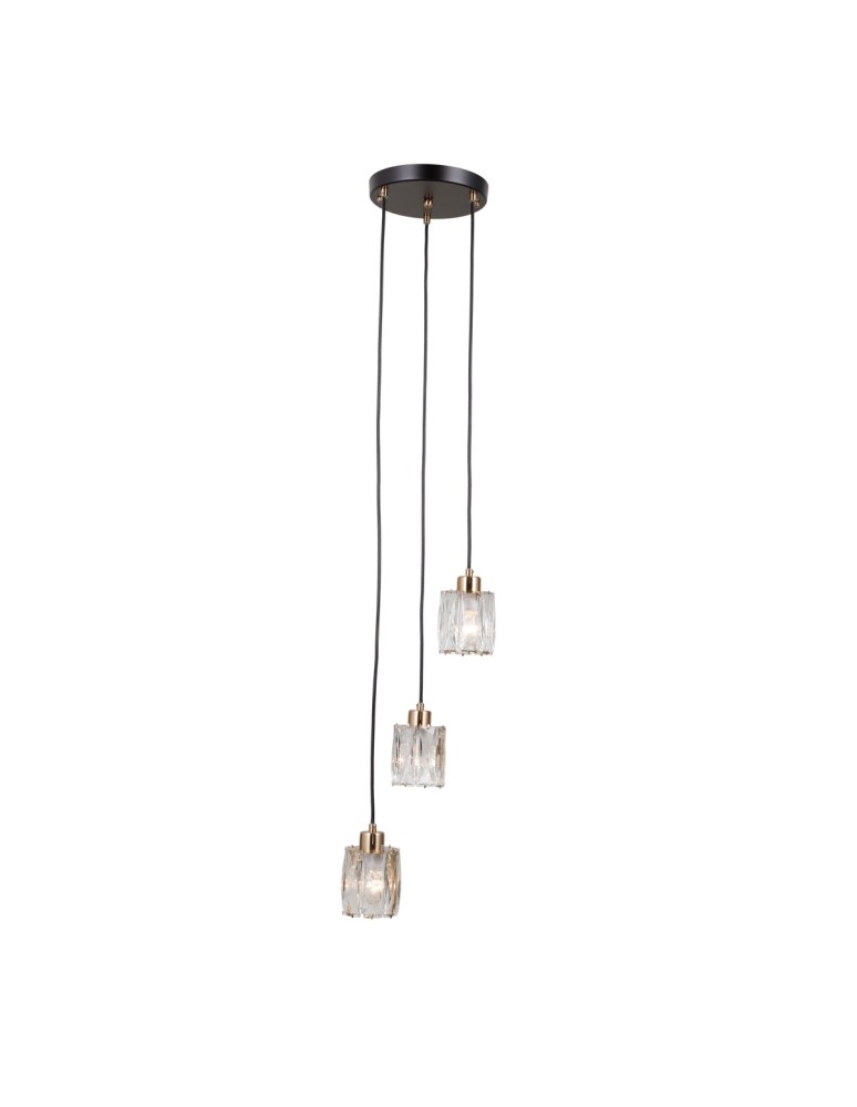 Triple pendant lamps - ITALUX Torno Pendant 3xE14 40W Matte Black, Gold PND-40813-3R-BK-HBR - product kolory-swiatla.pl 1