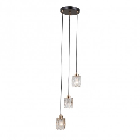 ITALUX Torno Wisząca 3xE14 40W Czarny mat, złoty PND-40813-3R-BK-HBR