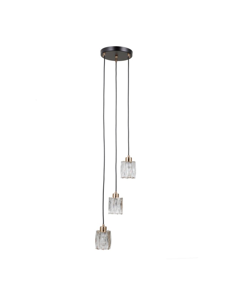 Triple pendant lamps - ITALUX Torno Pendant 3xE14 40W Matte Black, Gold PND-40813-3R-BK-HBR - product kolory-swiatla.pl 2