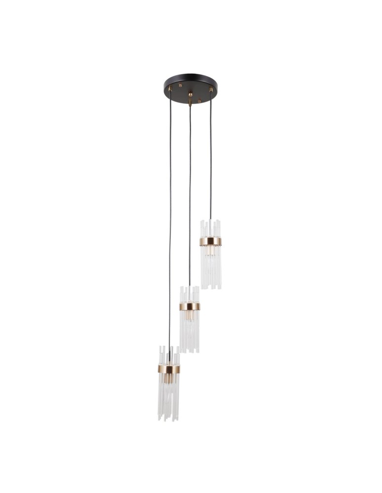 Triple pendant lamps - ITALUX Taraso Pendant 3xE14 40W Matte Black, Gold PND-40760-3-BK-HBR - product kolory-swiatla.pl 5