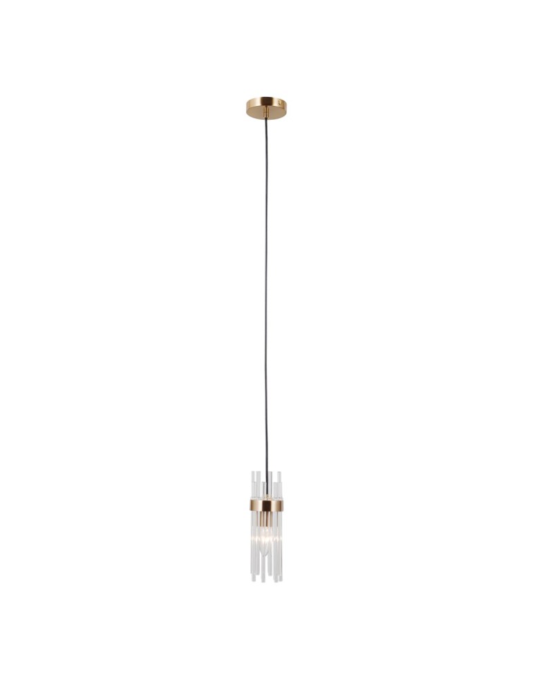 Single pendant lamps - ITALUX Taraso Pendant 1xE14 40W Gold PND-40760-1-HBR - product kolory-swiatla.pl 1