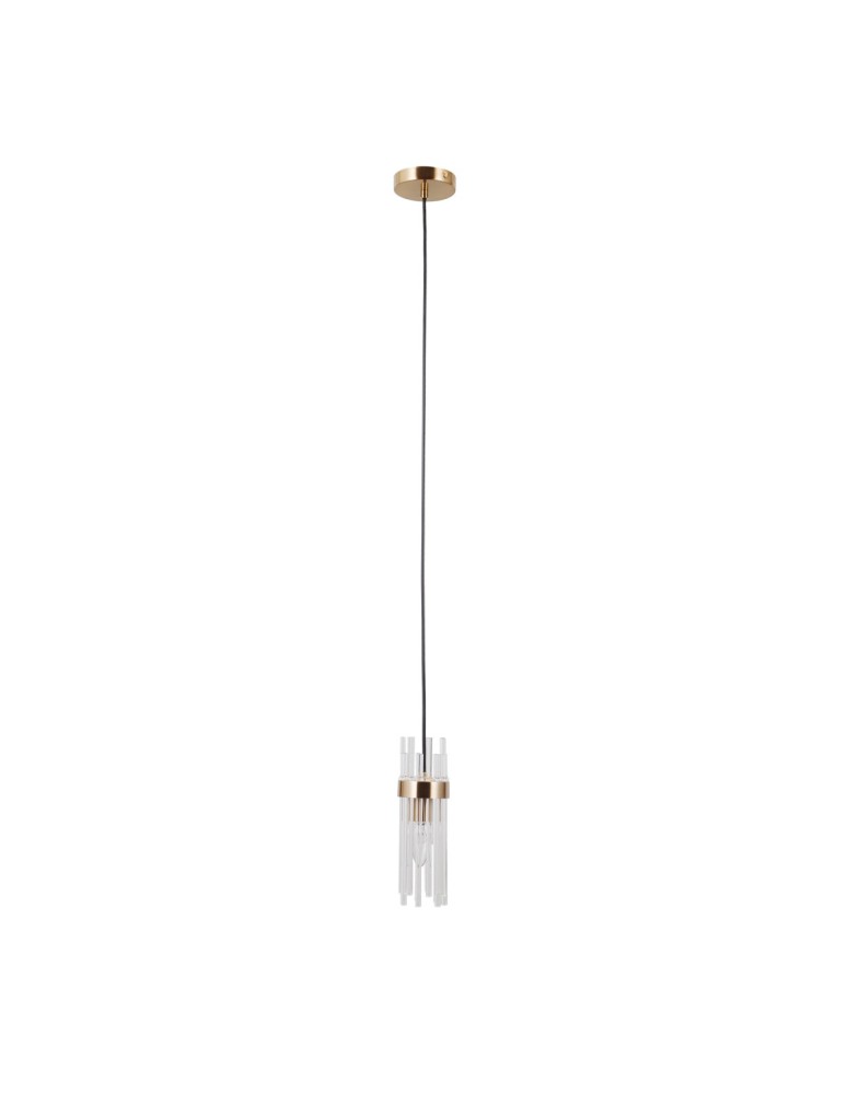 Single pendant lamps - ITALUX Taraso Pendant 1xE14 40W Gold PND-40760-1-HBR - product kolory-swiatla.pl 2
