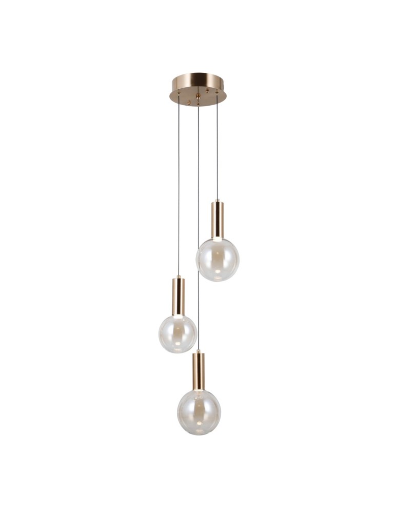 Triple pendant lamps - ITALUX Strela Pendant 3xLED 15W 3000K Gold PND-34378-3S-HBR - product kolory-swiatla.pl 2