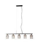 ITALUX Simona Wisząca 5xE14 40W Czarny mat, chrom PND-40814-5-BK-HBR