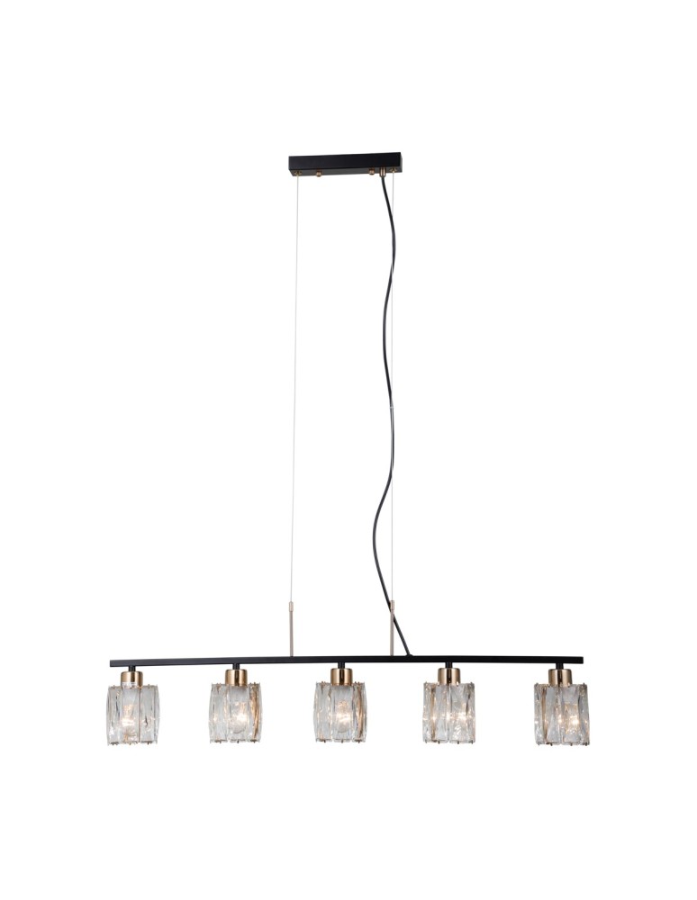 Pendant lamps over the island - ITALUX Simona Pendant 5xE14 40W Matte Black, Chrome PND-40814-5-BK-HBR - product kolory-swiatla.pl 1